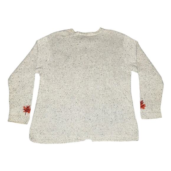 Vintage 90s Jenny Buchanan Fall Leaves Knit Cardigan Sweater - Picture 2 of 4